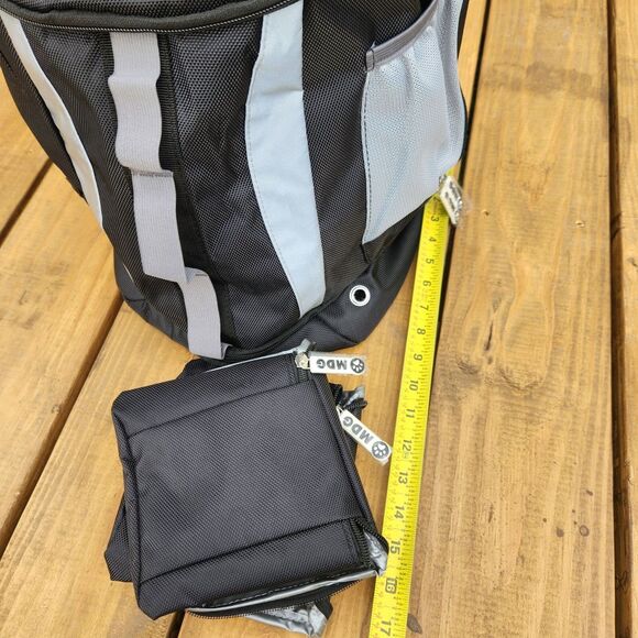 Mobile Dog Gear Weekender Drop Bottom Backpack Black Silver Refective Adj. Strap - Picture 7 of 12